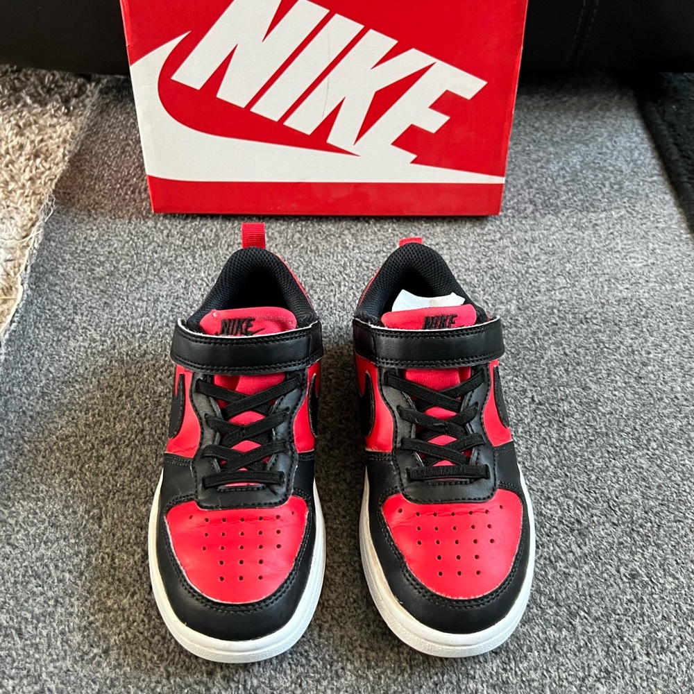 Nike Kids Borough Low Recraft in Black Red Black and Red Sneakers - Picture 5 of 12